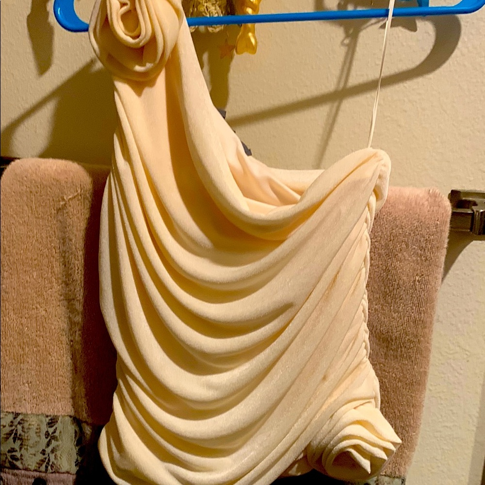 NWT Anthropologie Sunday in Brooklyn double rose ruched one shoulder top